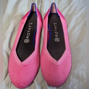 Rothy’s The Flat In Begonia Pink RETIRED sustainable recycled materials 8.5